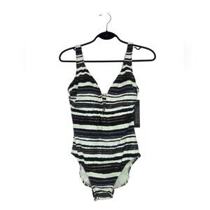 Dream suit V-Neck Striped Swimsuit